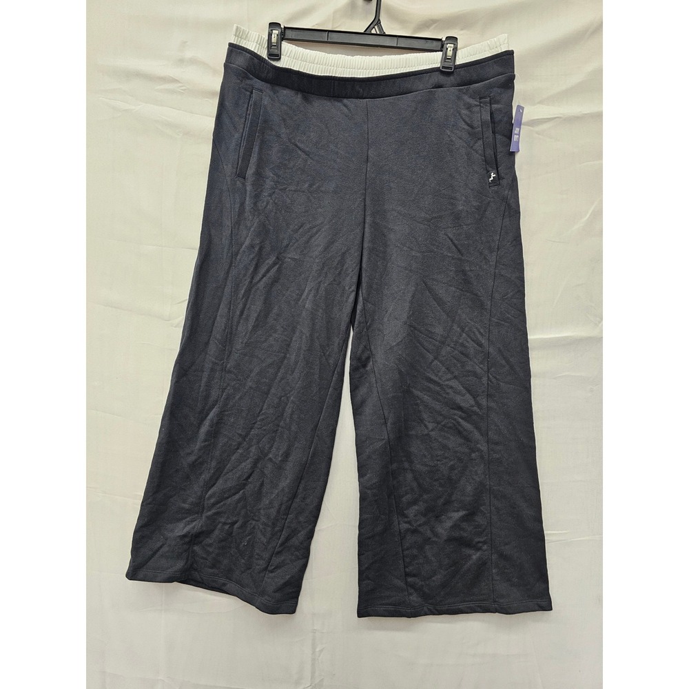 JoyLab Womens Wide Leg Sweatpants Black Onyx Cotton Blend Casual Size XXL